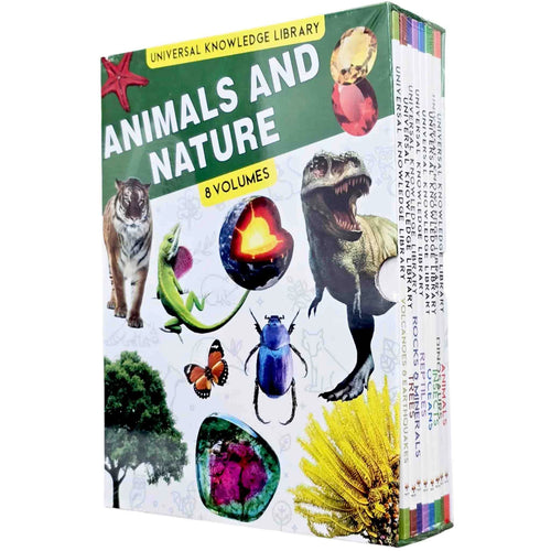 Universal Knowledge Library Animals And Nature 8 Books Set